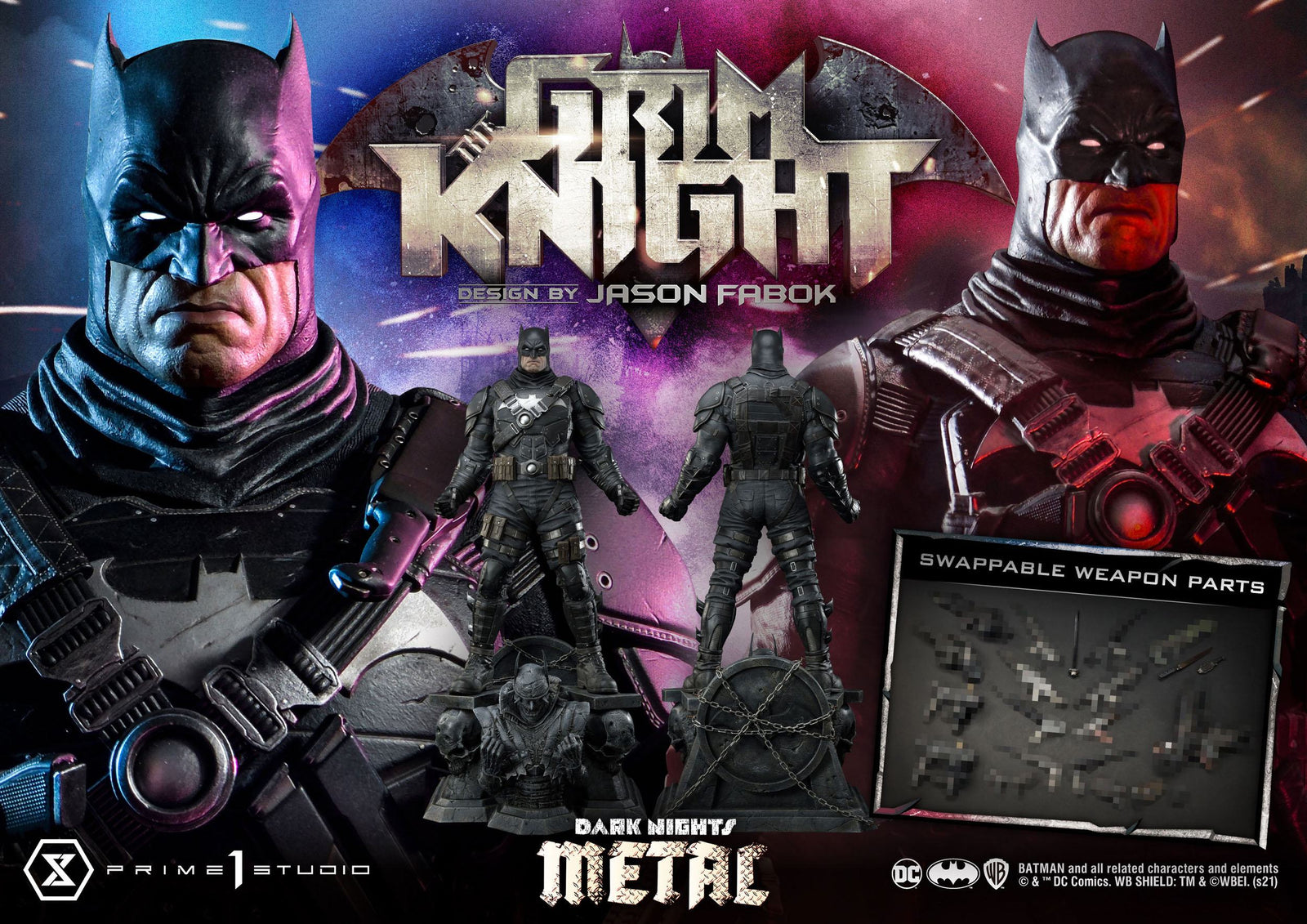 Dark Nights: Metal Statue The Grim Knight by Jason Fabok 82 cm