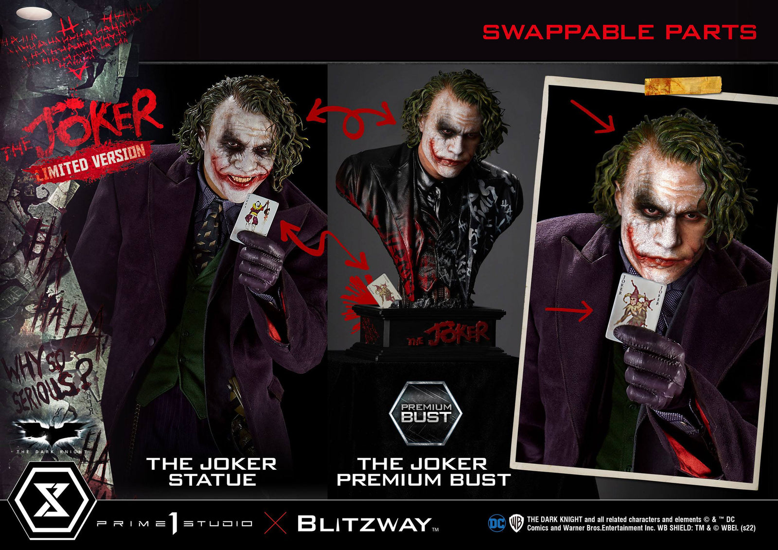 The Dark Knight Premium Bust The Joker Limited Version 26 cm