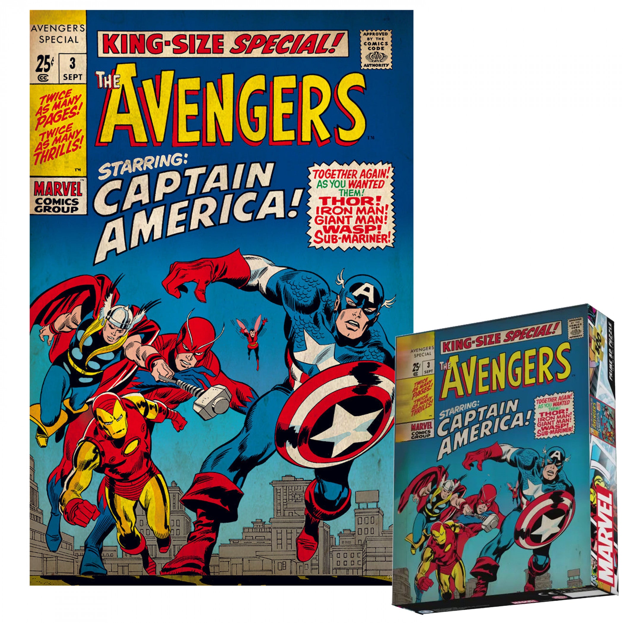 Avengers Starring Captain America! 3D Lenticular 300pc Jigsaw Puzzle