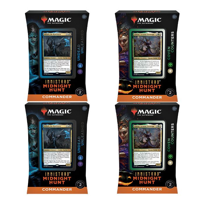 Magic The Gathering Innistrad Midnight Hunt Commander Deck Display 4 Decks