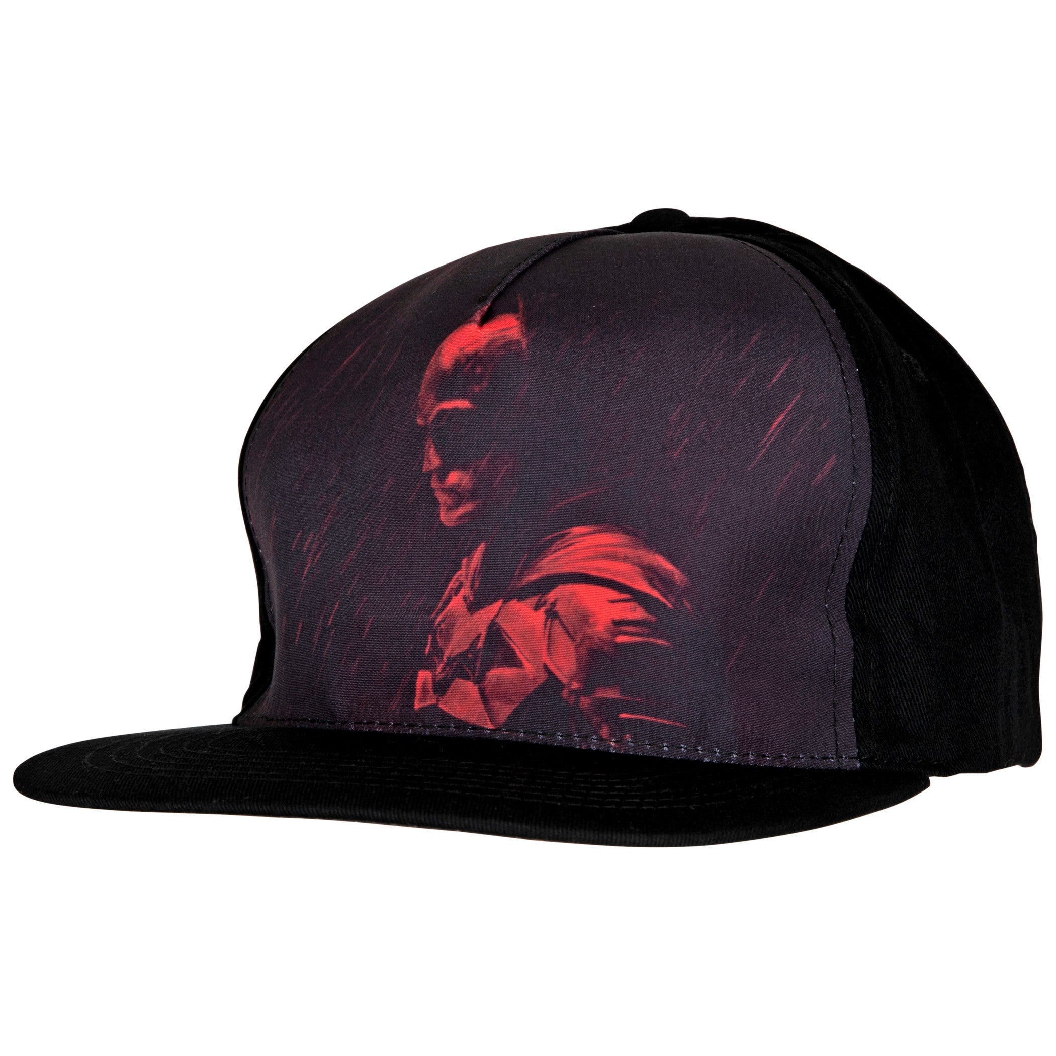 DC Comics The Batman Sublimated Out in the Rain Print Flat Bill Hat
