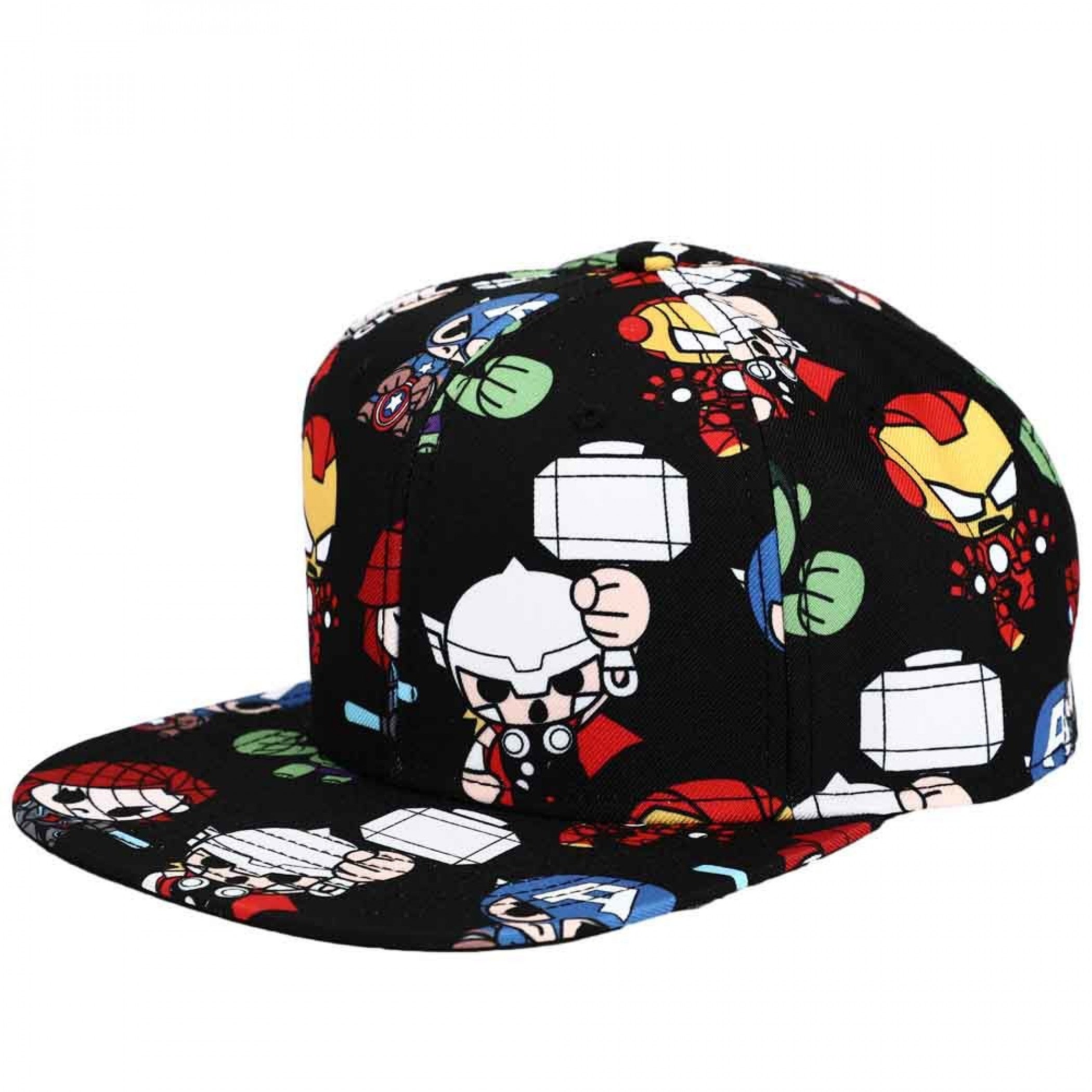 Marvel Avengers Chibi Flat Bill Adjustable Snapback Hat