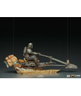 Star Wars The Mandalorian Deluxe Art Scale Statue 1/10 Mandalorian on Speederbike 18 cm