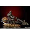 Star Wars The Mandalorian Deluxe Art Scale Statue 1/10 Mandalorian on Speederbike 18 cm