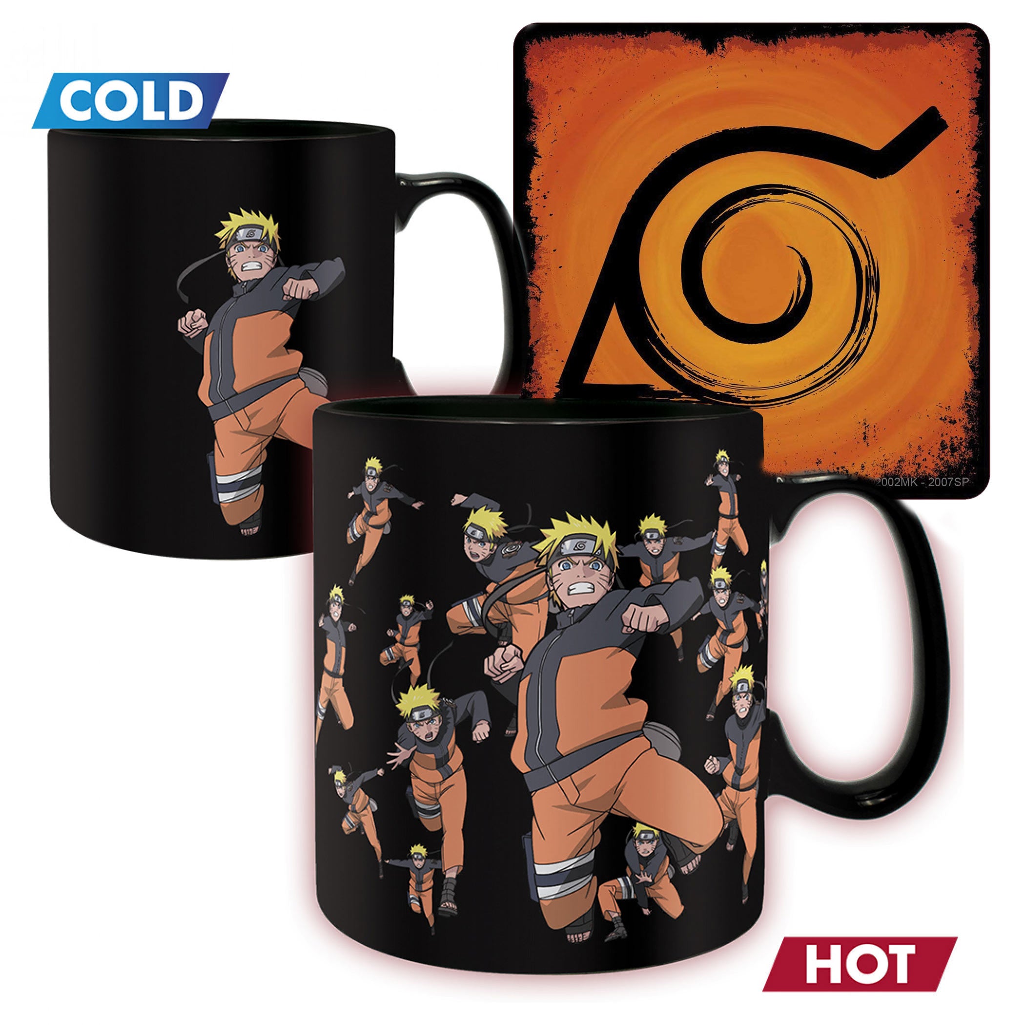 Naruto Shippuden Bunshin No Jutsu 16oz Magic Ceramic Mug & Coaster Set