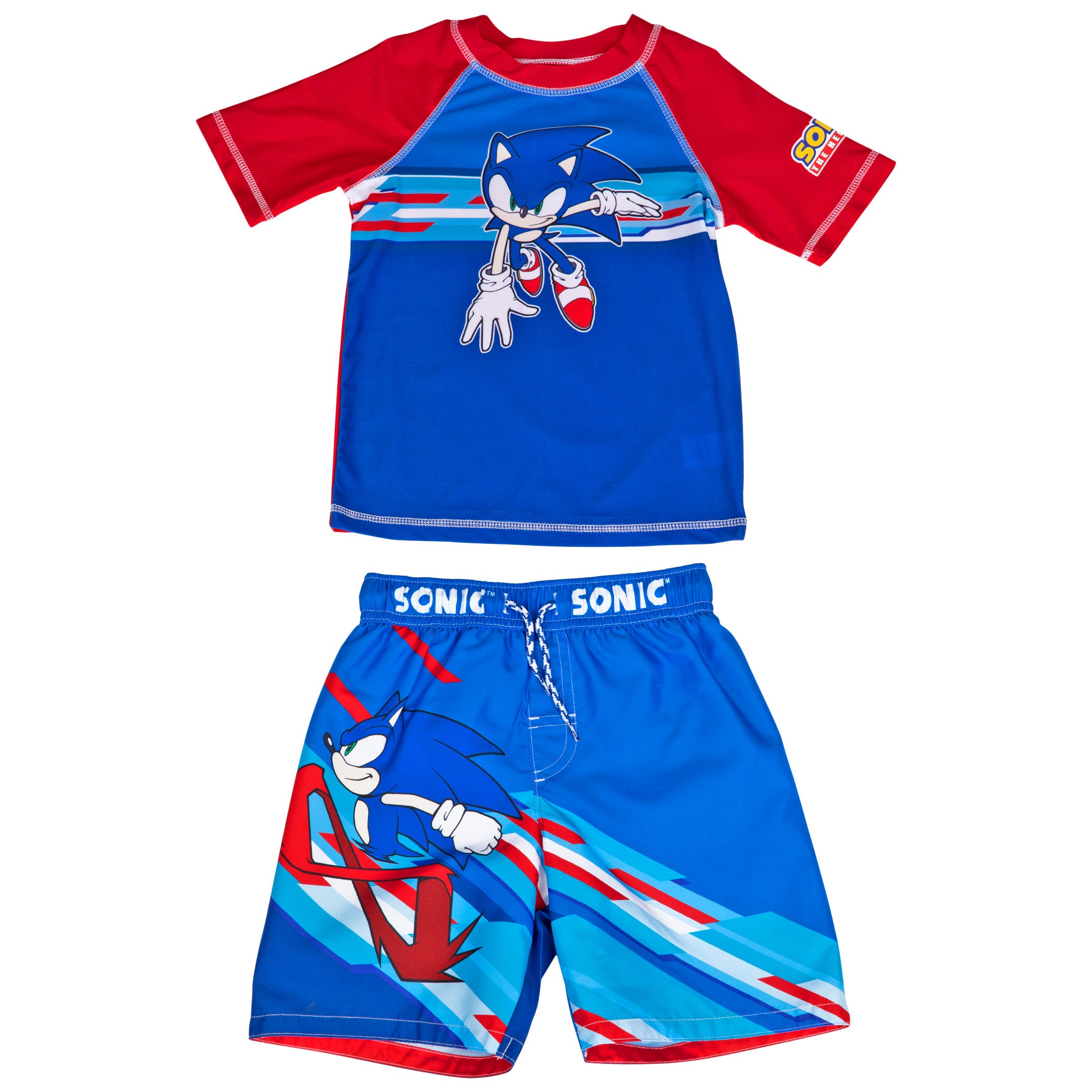 Sonic The Hedgehog Character Youth Swimshorts & Rashguard Set