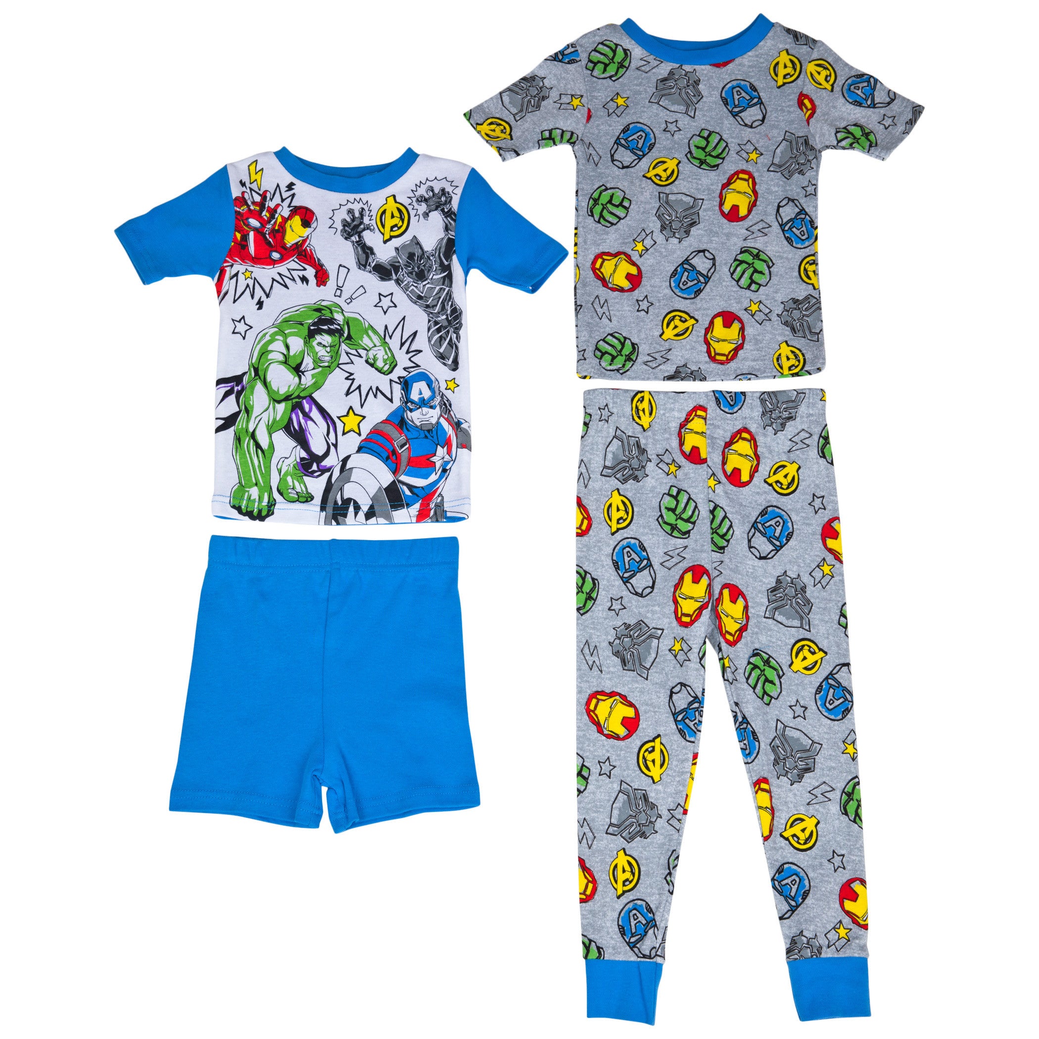 Marvel Comics Avengers Classic Pants & Shorts 4-Piece Pajama Set