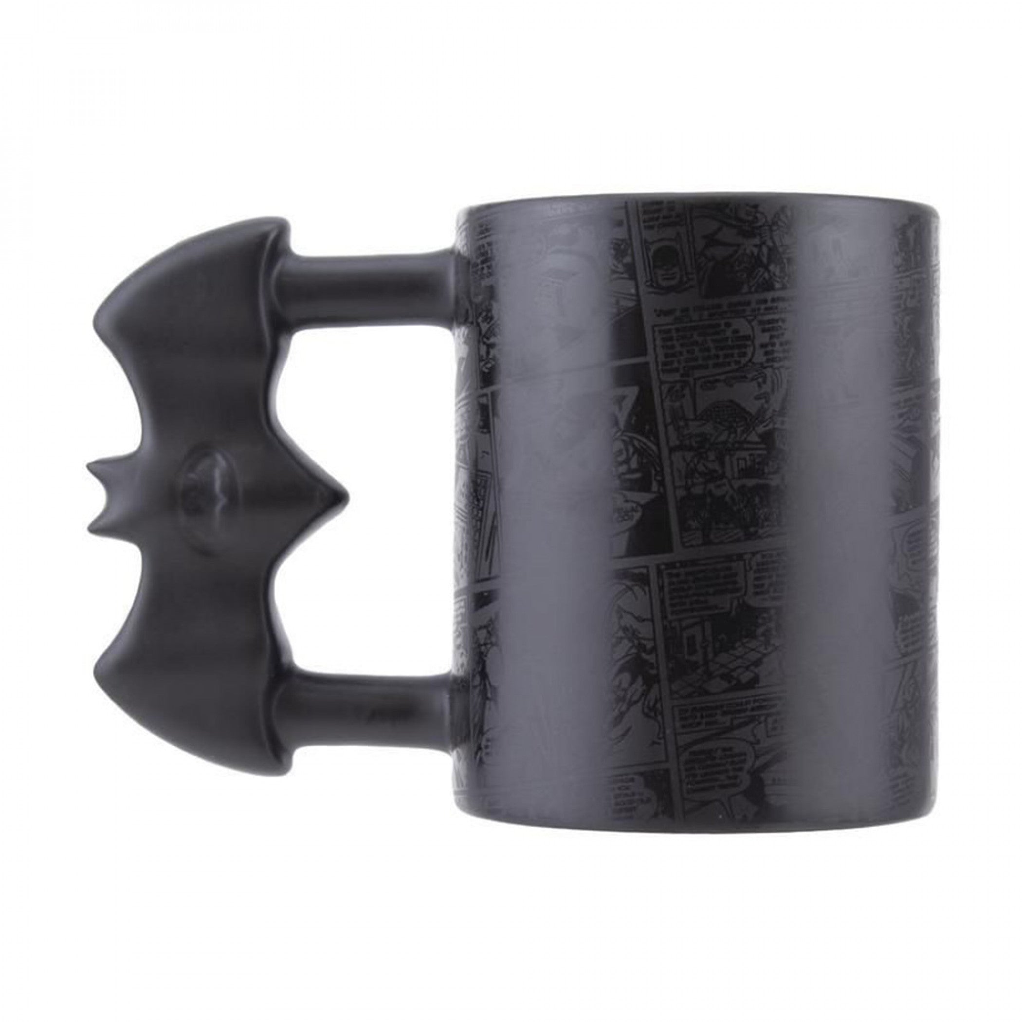 DC Comics The Batman Subtle Comic Pattern Batarang Handle Ceramic Mug
