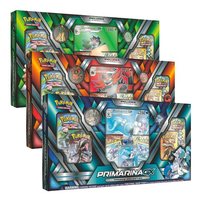 Pokemon Decidueye-GX, Incineroar-GX, & Primarina-GX Premium Collections X 3