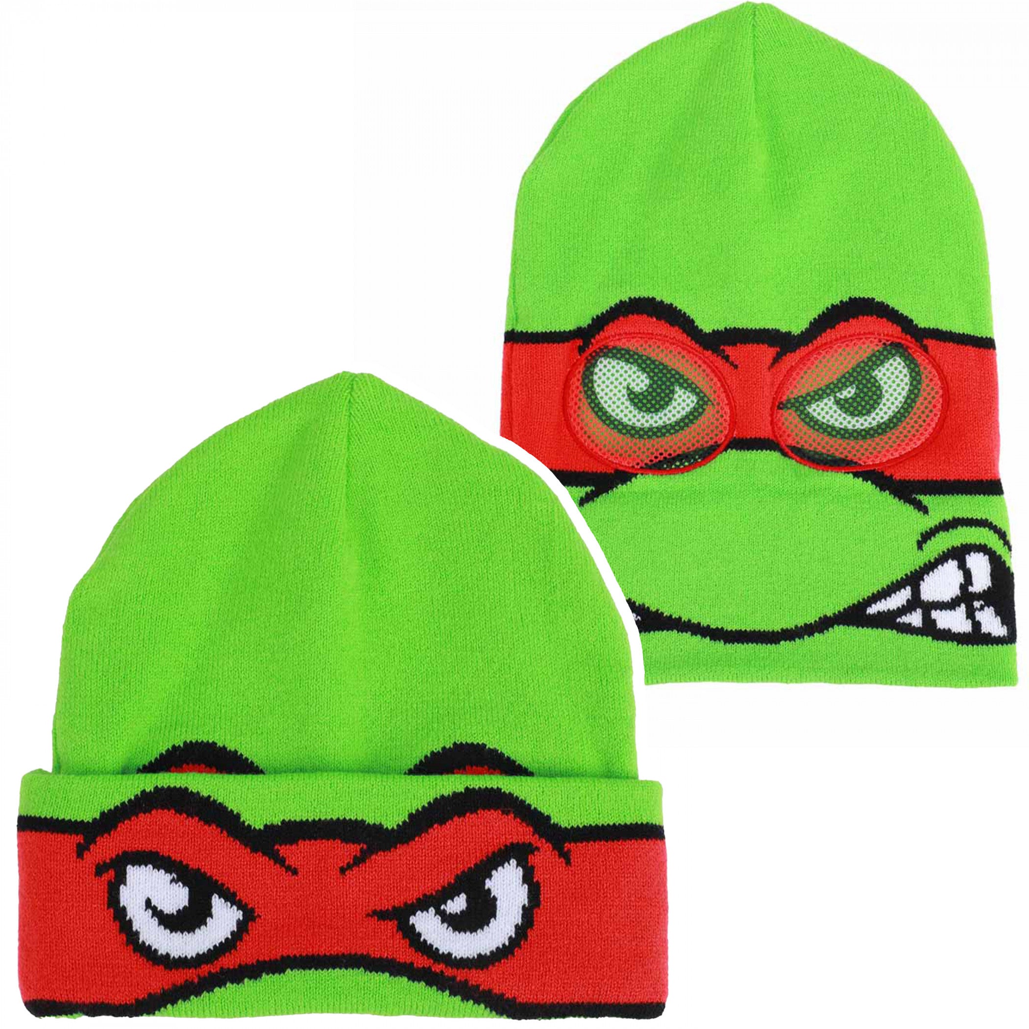 Teenage Mutant Ninja Turtles Raphael Cosplay Roll Down Beanie