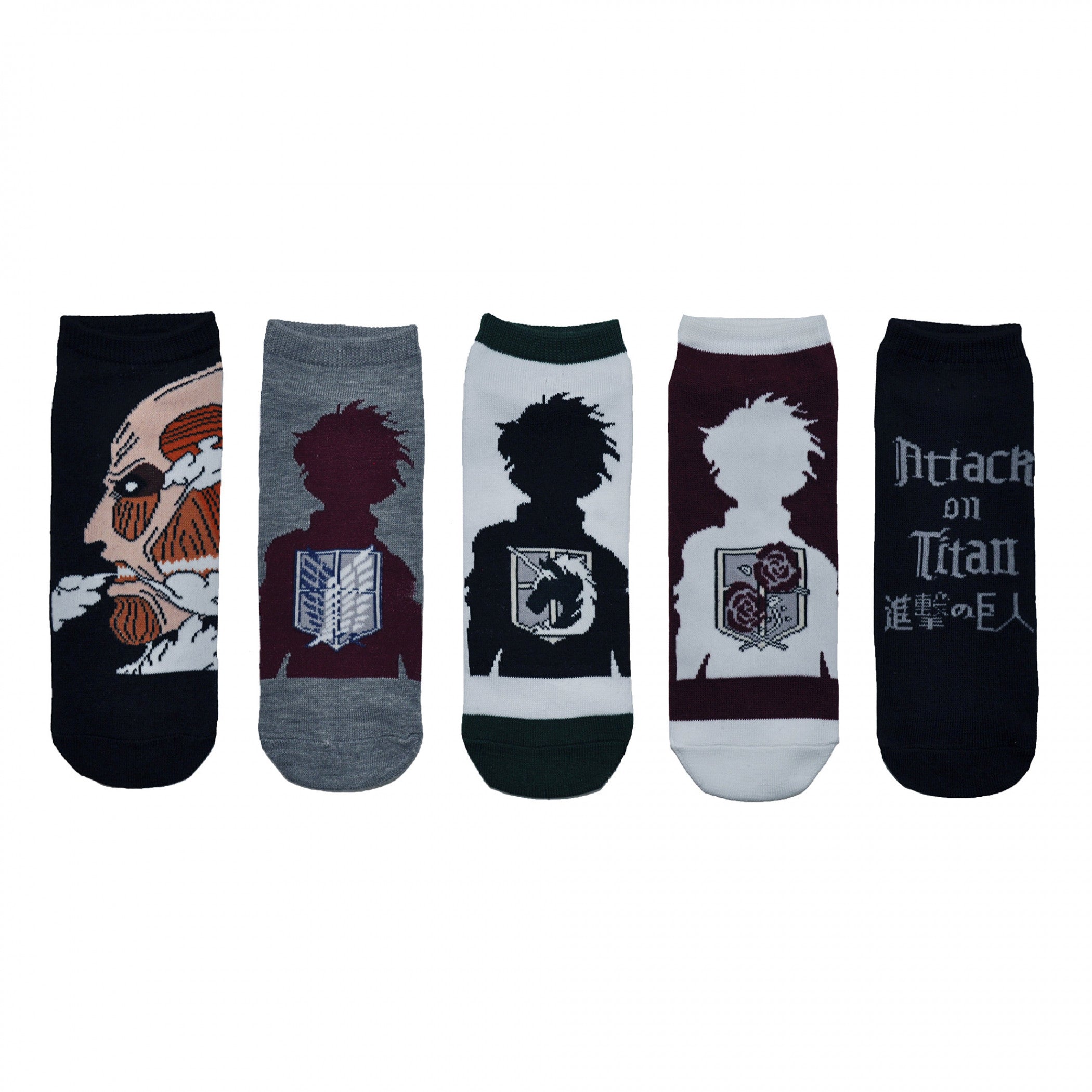 Attack On Titan 5-Pair Pack of Low Cut Socks