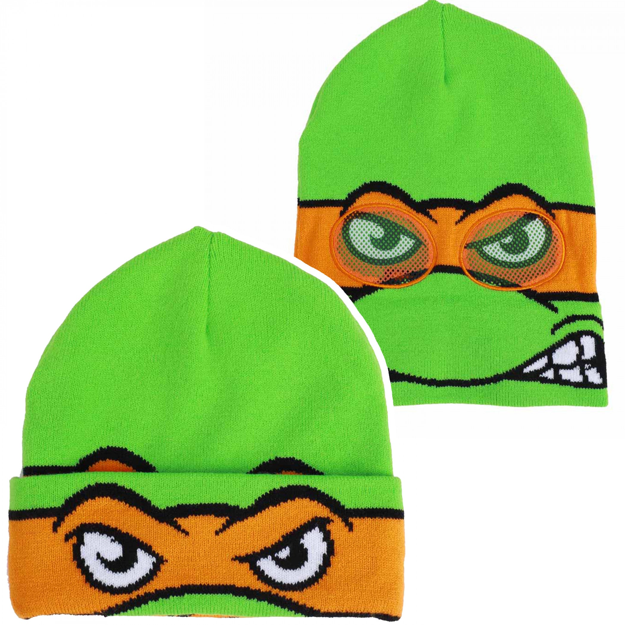 Teenage Mutant Ninja Turtles Michelangelo Cosplay Roll Down Beanie