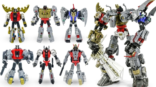 TRANSFORMERS GENERATIONS POWER OF THE PRIMES VOLCANICUS DINOBOT COMBINER SET OF 6 VOYAGER CLASS