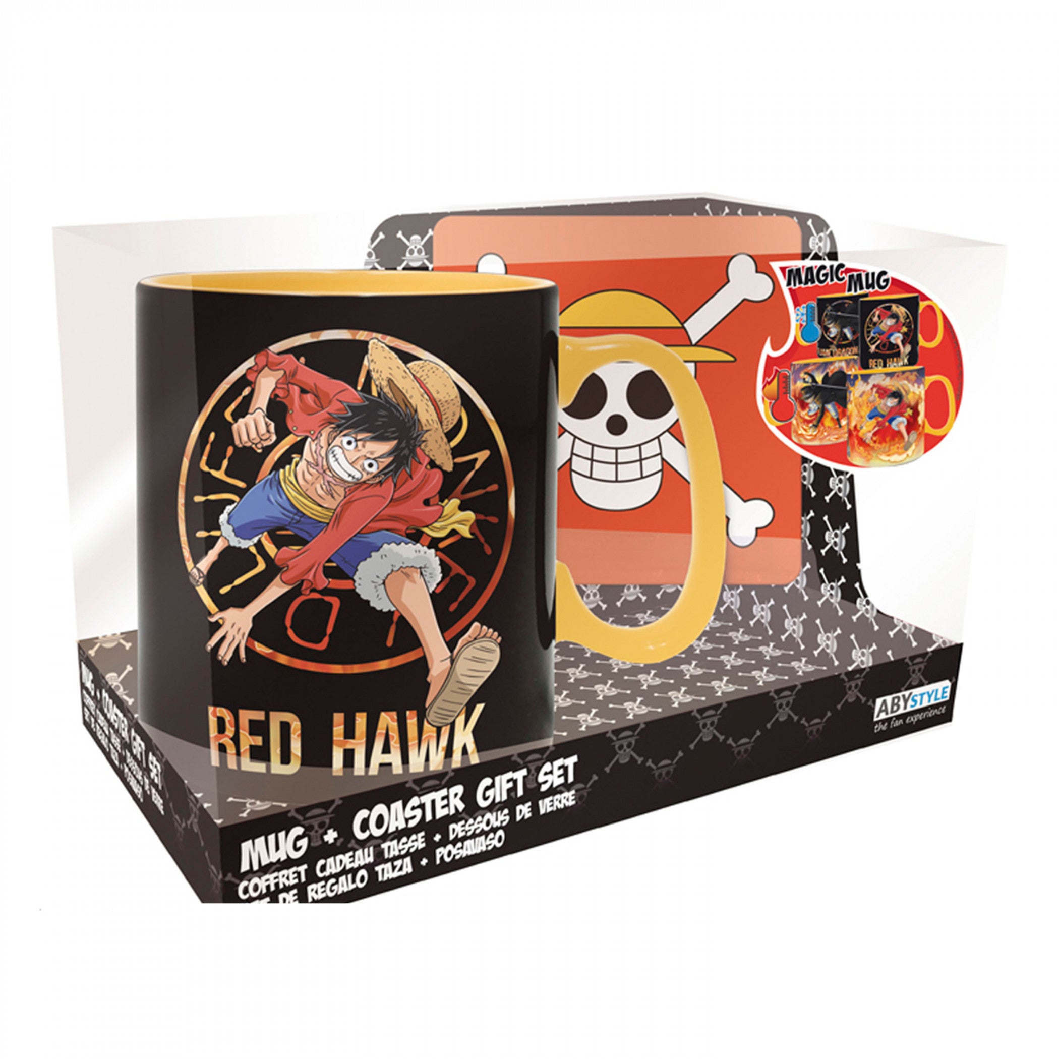 One Piece Luffy and Sabo Magic Mug and Coaster Gift Set