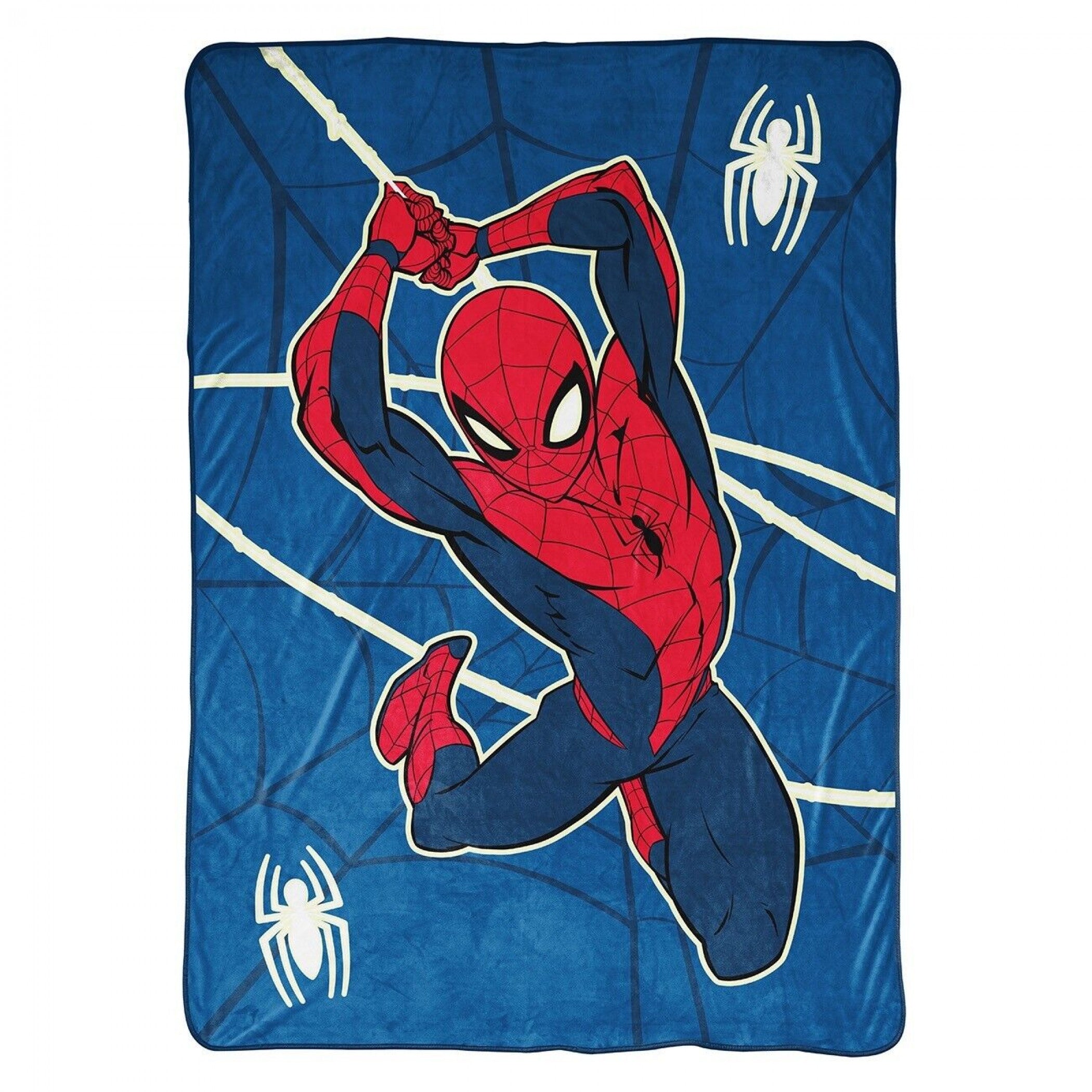 Spider-Man Swing Into Action Glow in The Dark Throw Blanket