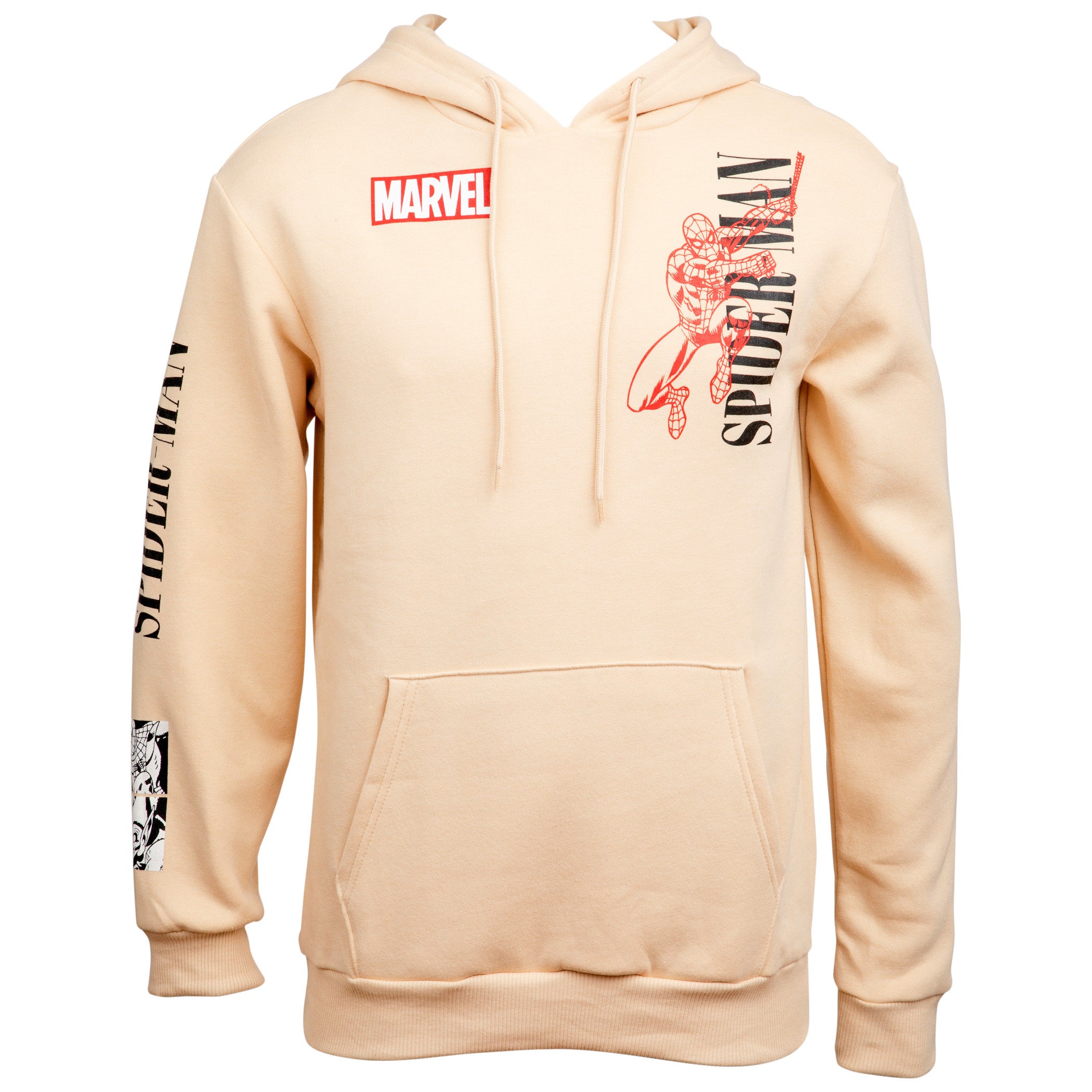 Spider-Man Character And Text Hoodie With Back And Sleeve Print