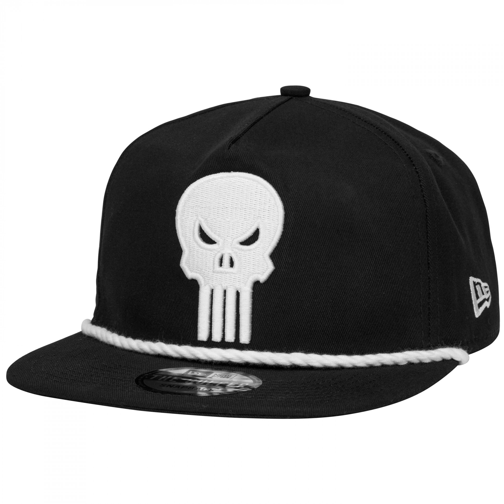 Punisher Logo Monochrome Colorway New Era Adjustable Golfer Rope Hat