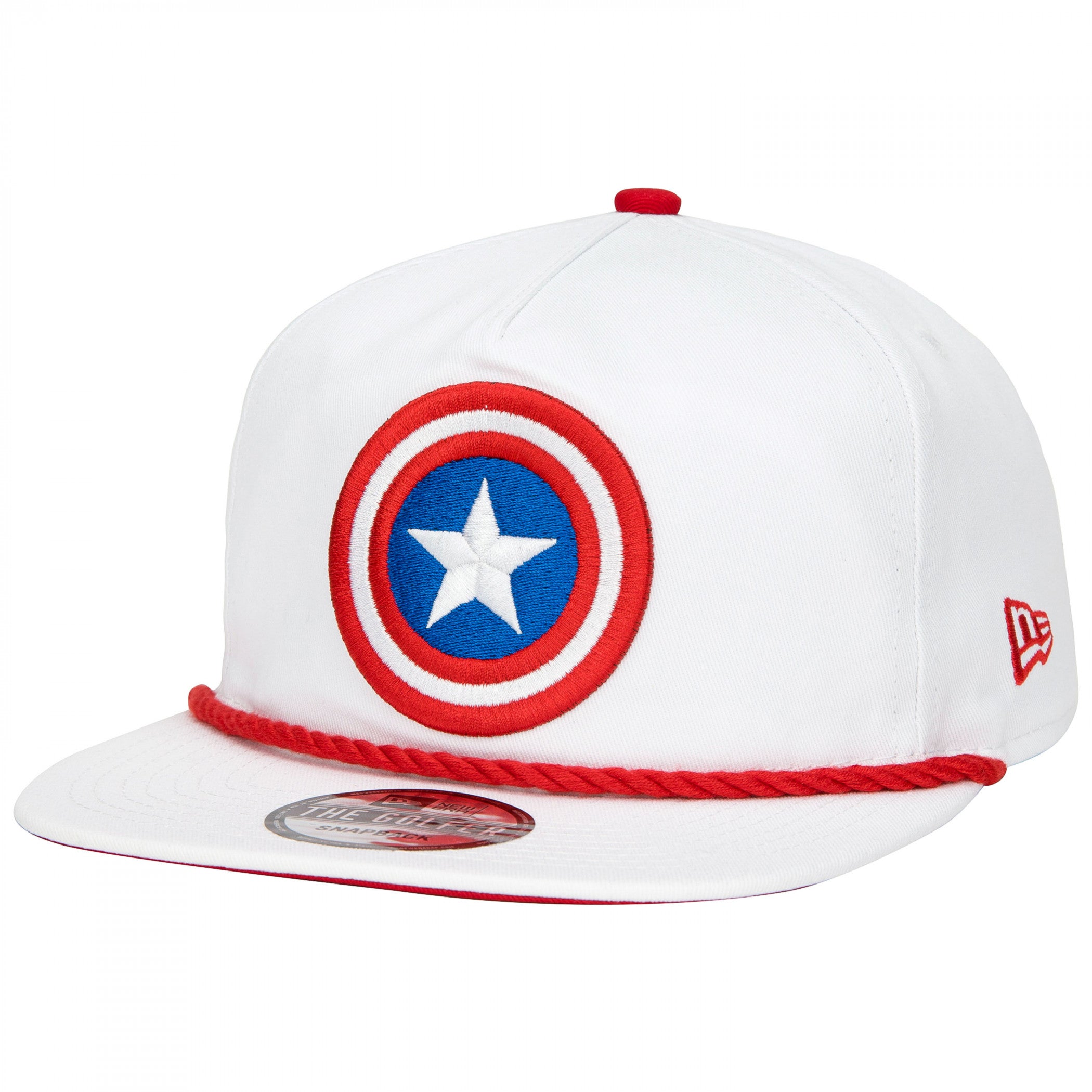 Captain America Logo White Colorway New Era Adjustable Golfer Rope Hat