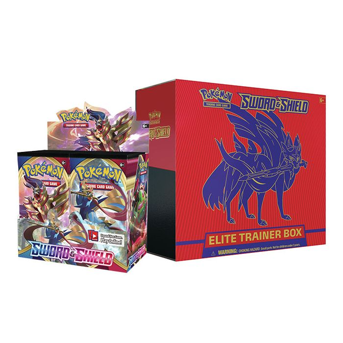 Pokemon Sword & Shield Base Set Booster Box & Elite Trainer Box Zacian