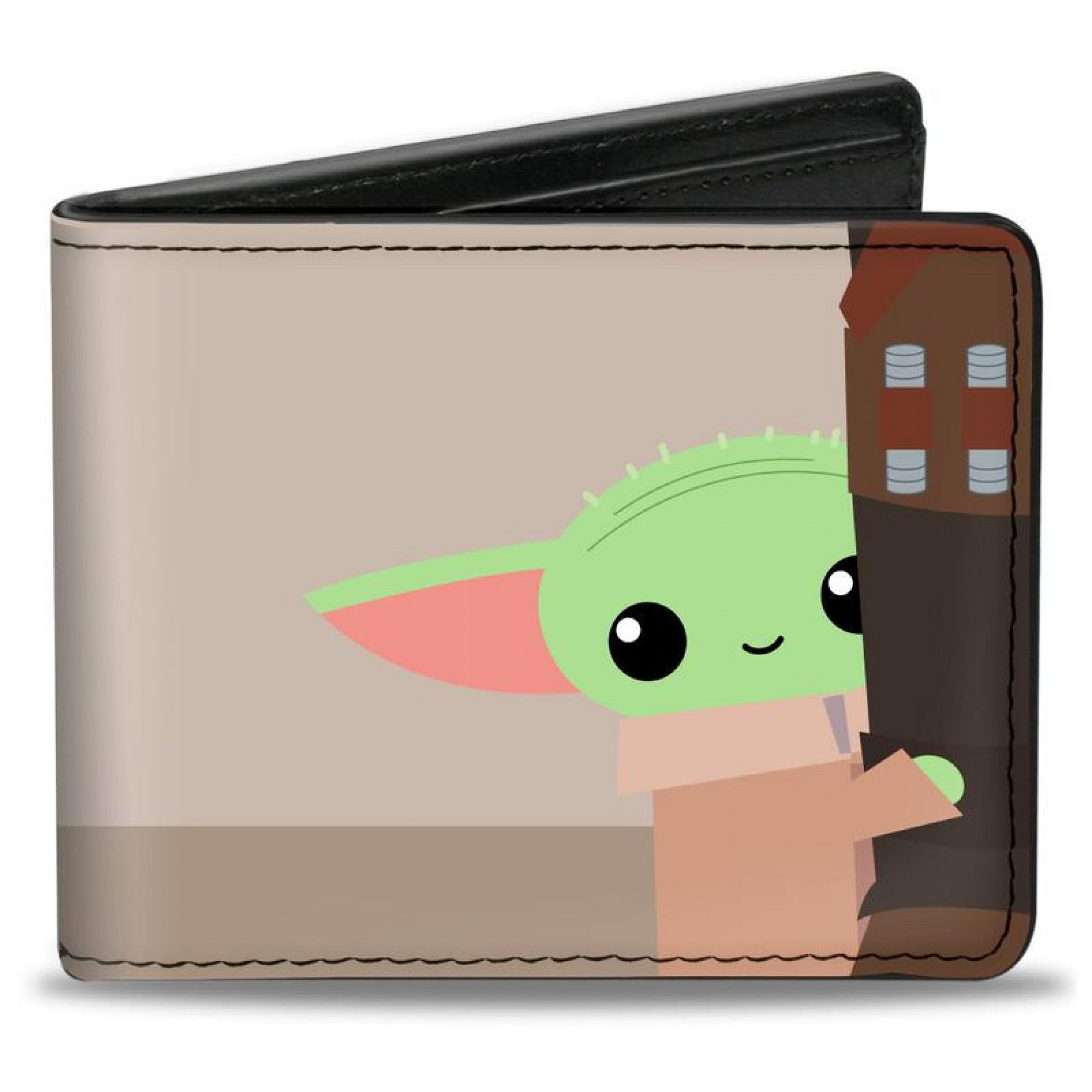 Star Wars The Mandalorian The Child Grogu Hiding Vegan Leather Wallet
