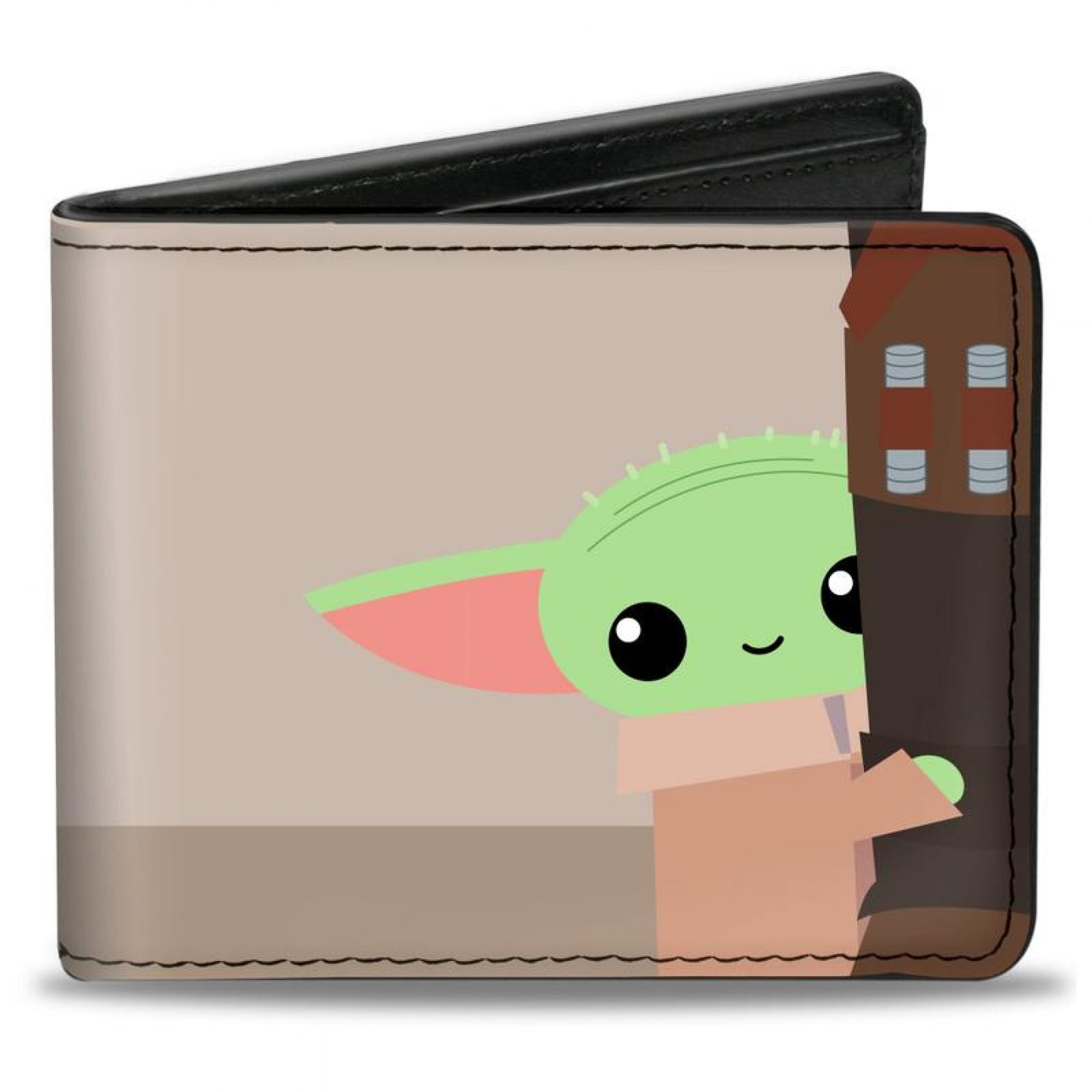 Star Wars The Mandalorian The Child Grogu Hiding Vegan Leather Wallet