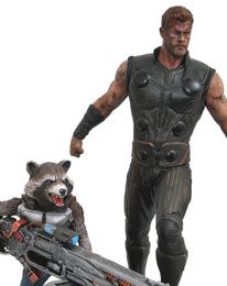Avengers Infinity War Marvel Premier Collection Statue Thor & Rocket Raccoon 30 cm