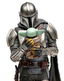 Star Wars The Mandalorian Art Scale Statue 1/10 Mandalorian & Grogu 22 cm