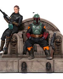 Star Wars The Mandalorian Deluxe Art Scale Statue 1/10 Boba Fett & Fennec on Throne 23 cm