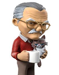 Stan Lee Mini Co. PVC Figure Stan Lee with Grumpy Cat 14 cm