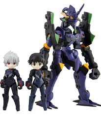 Evangelion Desktop Army Figures Shinji Ikari, Kaworu Nagisa & Evangelion 13 8 - 15 cm