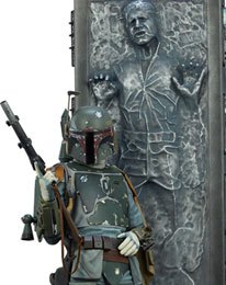 Star Wars Premium Format Statue Boba Fett and Han Solo in Carbonite 70 cm