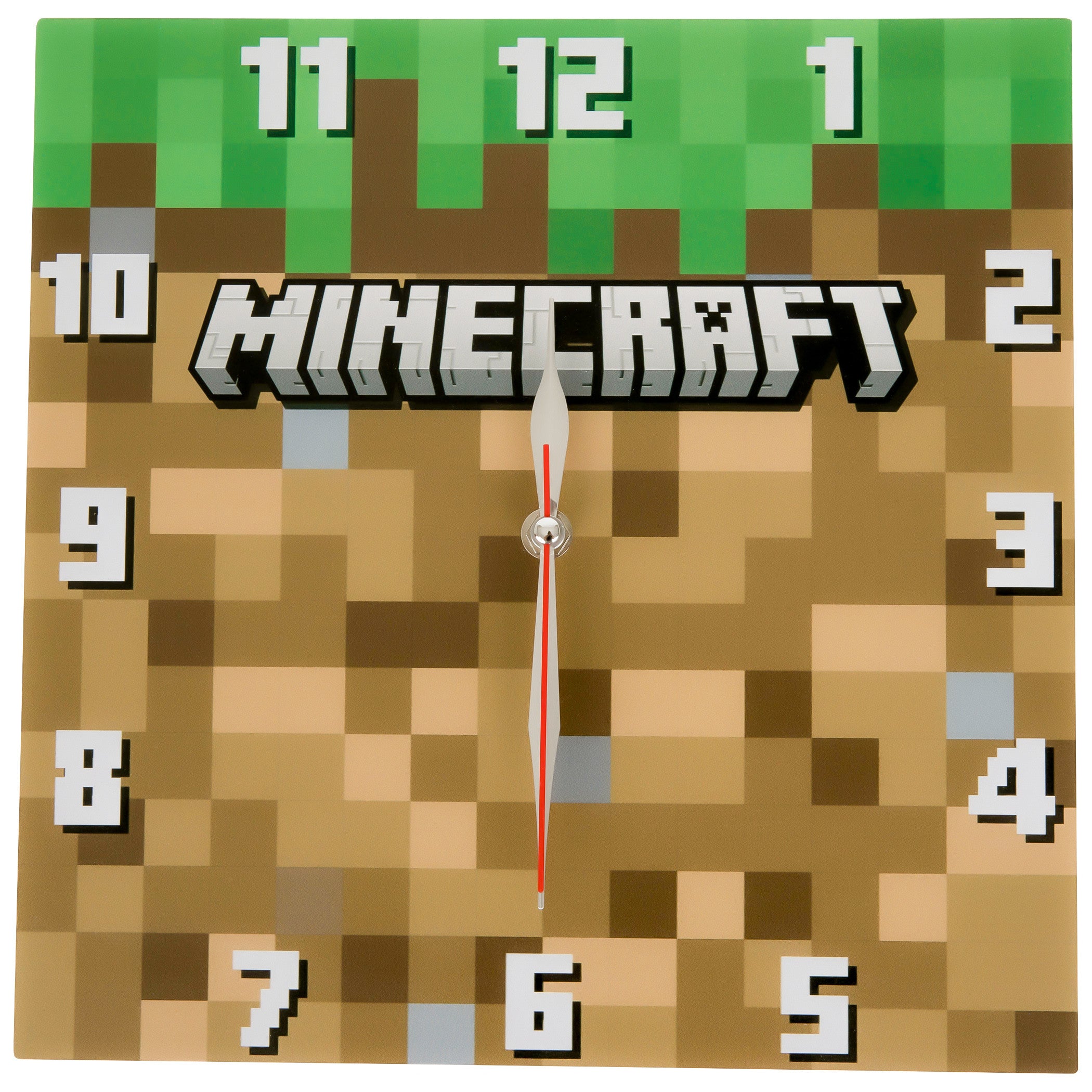 Minecraft Grass Block Square Wall Clock