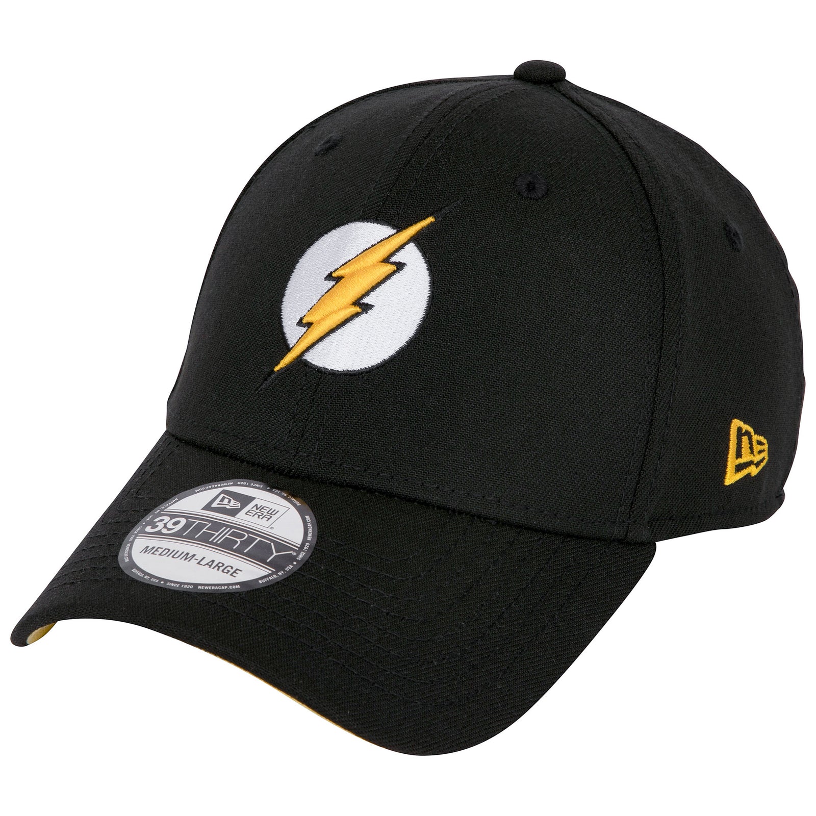 The Flash Logo DC Comics Black Colorway New Era 39Thirty Fitted Hat