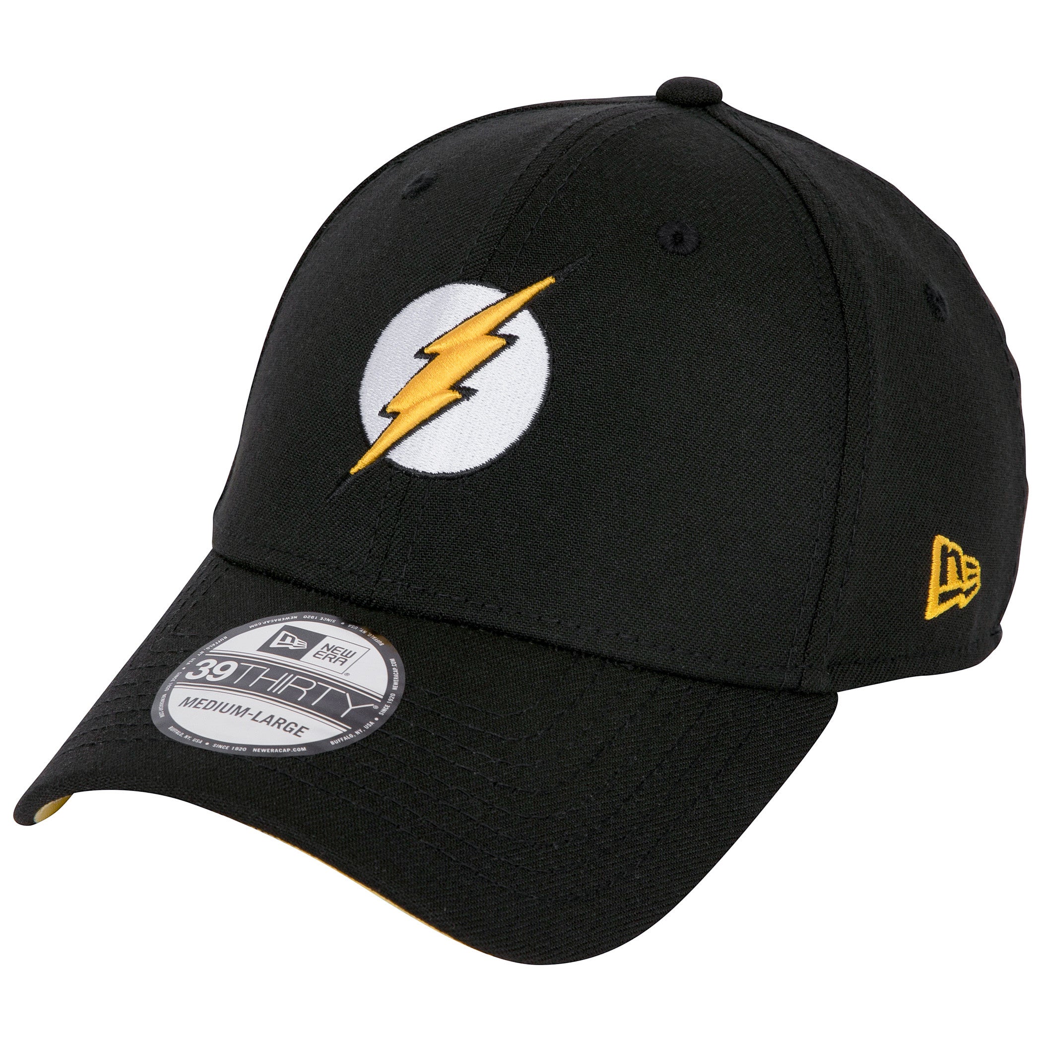 The Flash Logo DC Comics Black Colorway New Era 39Thirty Fitted Hat