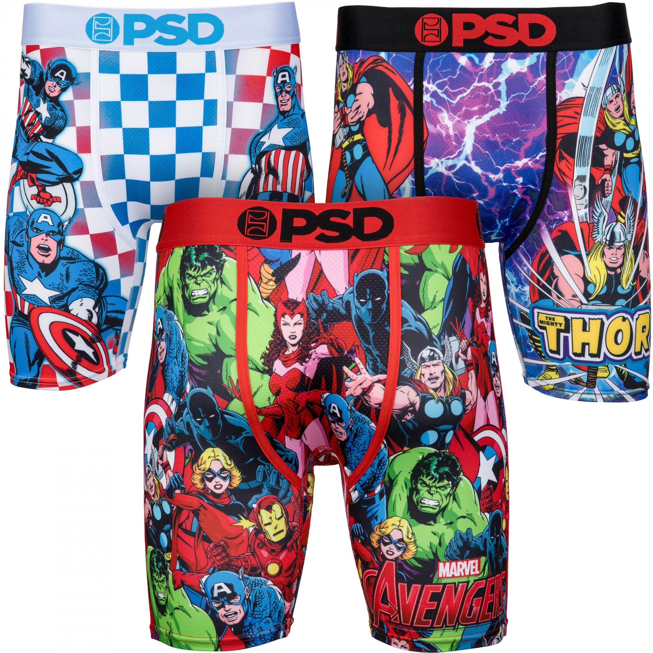 Marvel Avengers Collage 3-Pack PSD Boxer Briefs