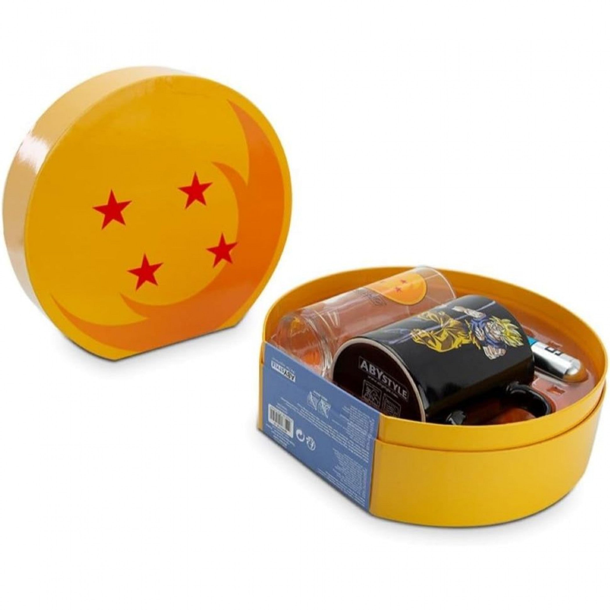 Dragon Ball Z Mug Drinking Glass and Keychain 3-Piece Gift Set