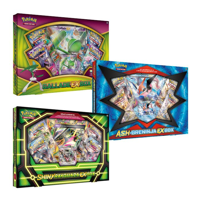 Pokemon Shiny Rayquaza EX Box Ash-Greninja EX Box & Gallade EX Box X 3 Set