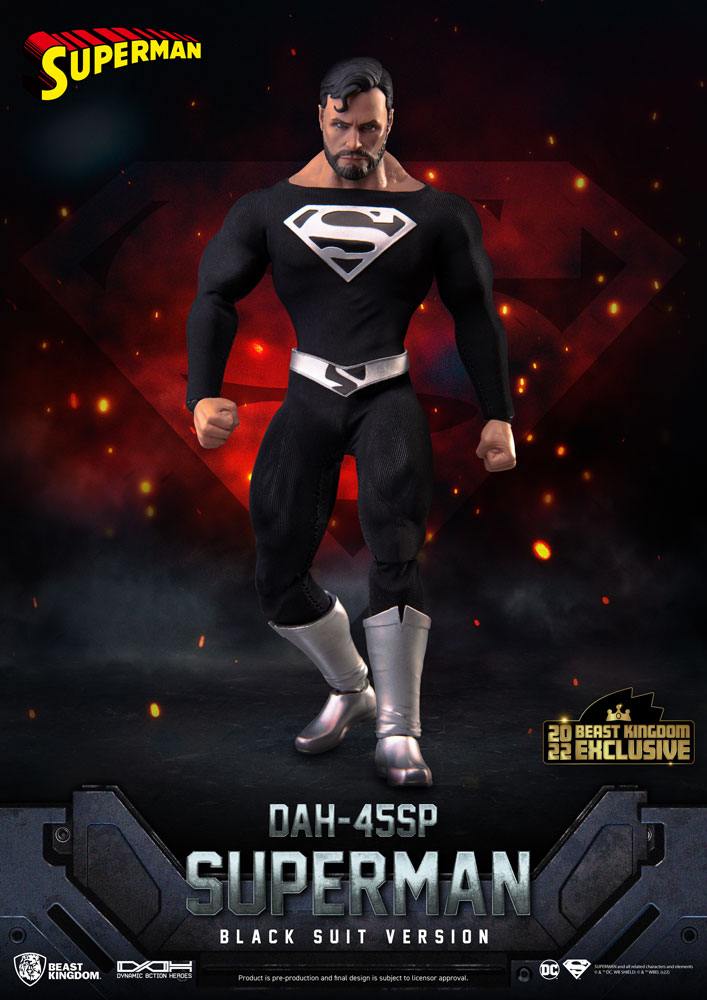 DC Comics Dynamic 8ction Heroes Action Figure 1/9 Superman Black Suit 20 cm