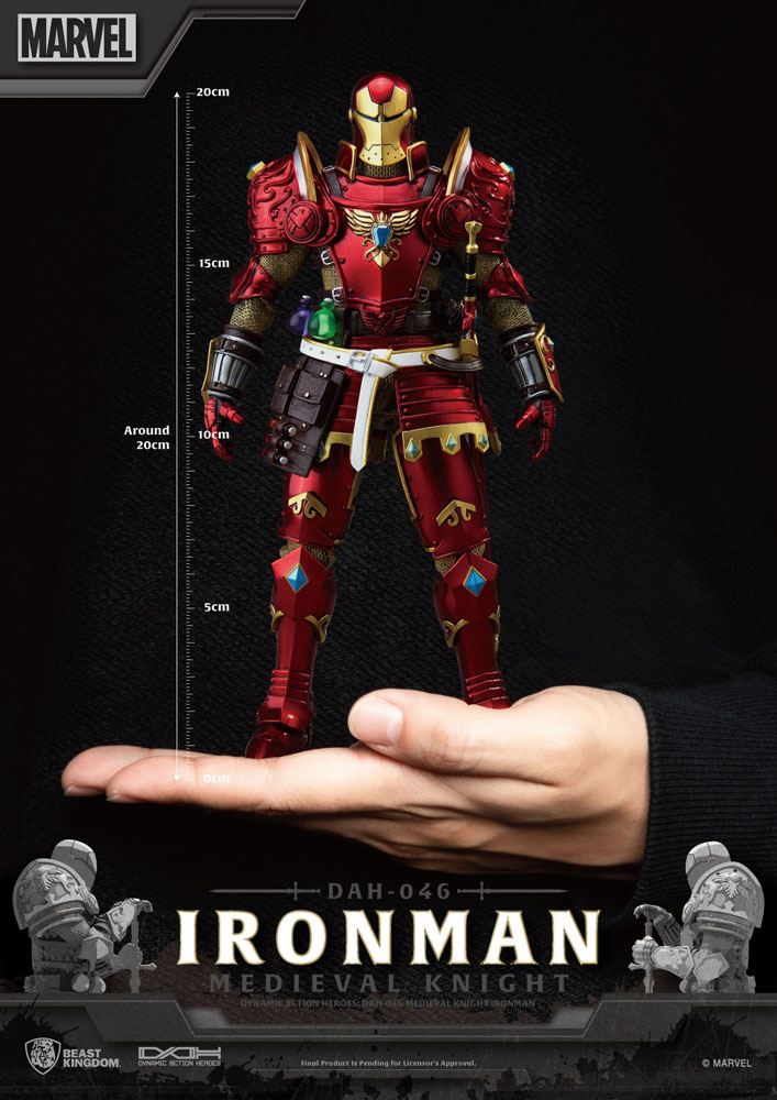 Marvel Dynamic 8ction Heroes Action Figure 1/9 Medieval Knight Iron Man 20 cm