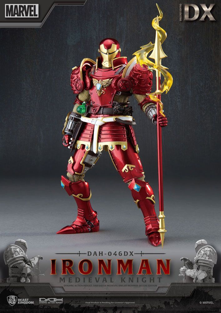 Marvel Dynamic 8ction Heroes Action Figure 1/9 Medieval Knight Iron Man Deluxe Version 20 cm