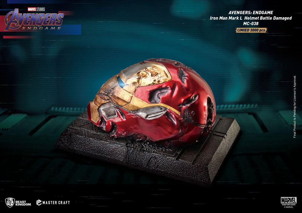 Avengers Endgame Master Craft Statue Iron Man Mark50 Helmet Battle Damaged 22 cm
