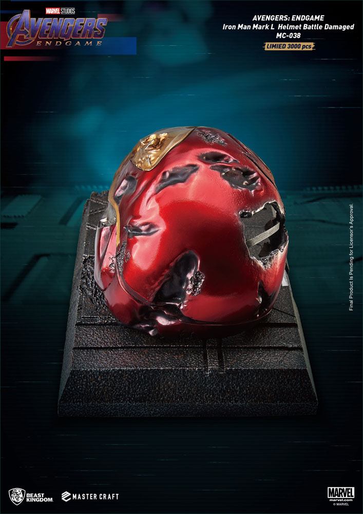Avengers Endgame Master Craft Statue Iron Man Mark50 Helmet Battle Damaged 22 cm