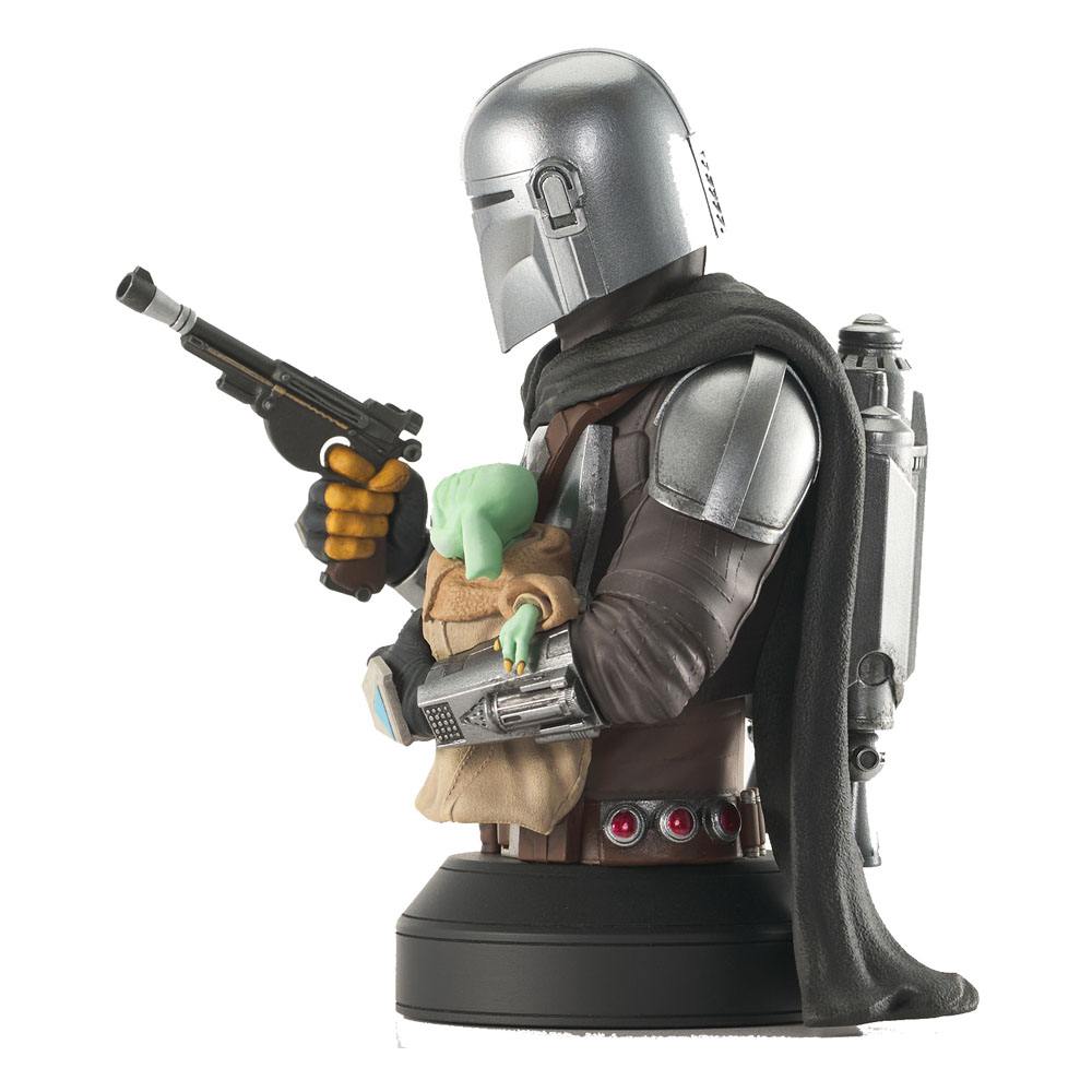 Star Wars: The Mandalorian Bust 1/6 The Mandalorian with Grogu 15 cm