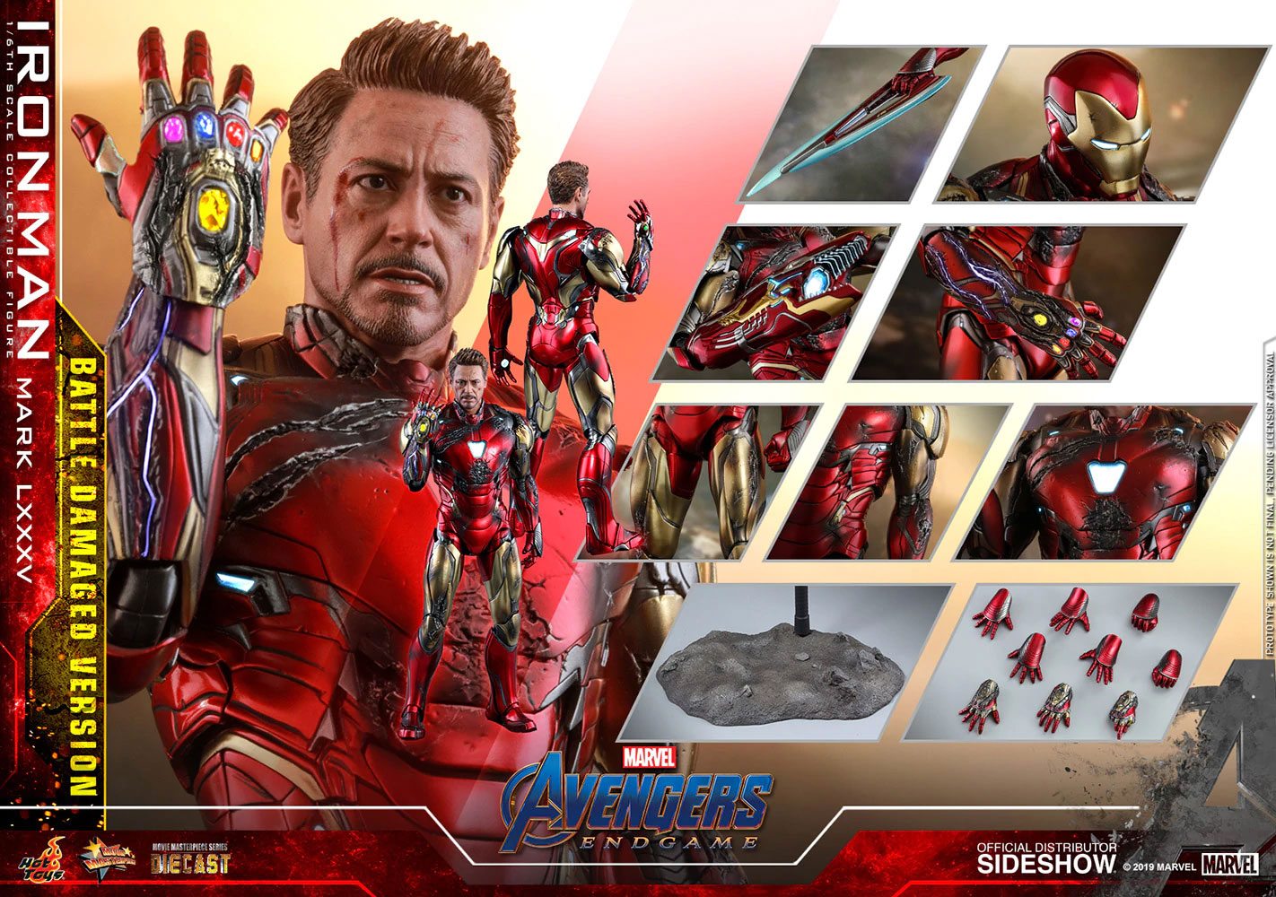 Avengers: Endgame MMS Diecast Action Figure 1/6 Iron Man Mark LXXXV Battle Damaged Ver. 32 cm