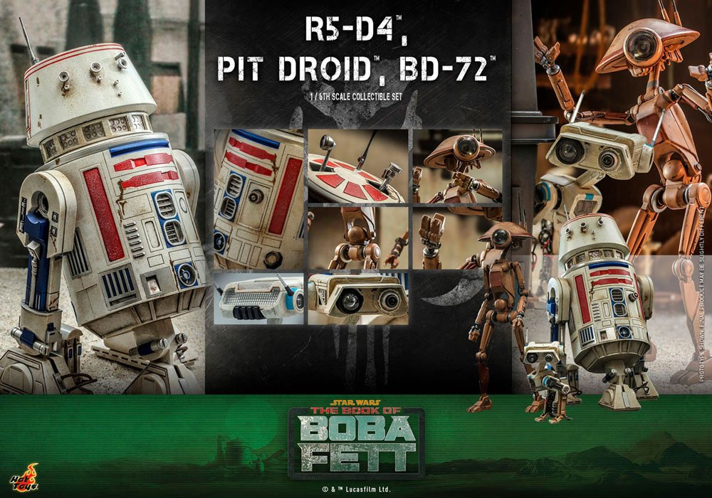 Star Wars The Mandalorian Action Figures 1/6 R5-D4, Pit Droid, & BD-72