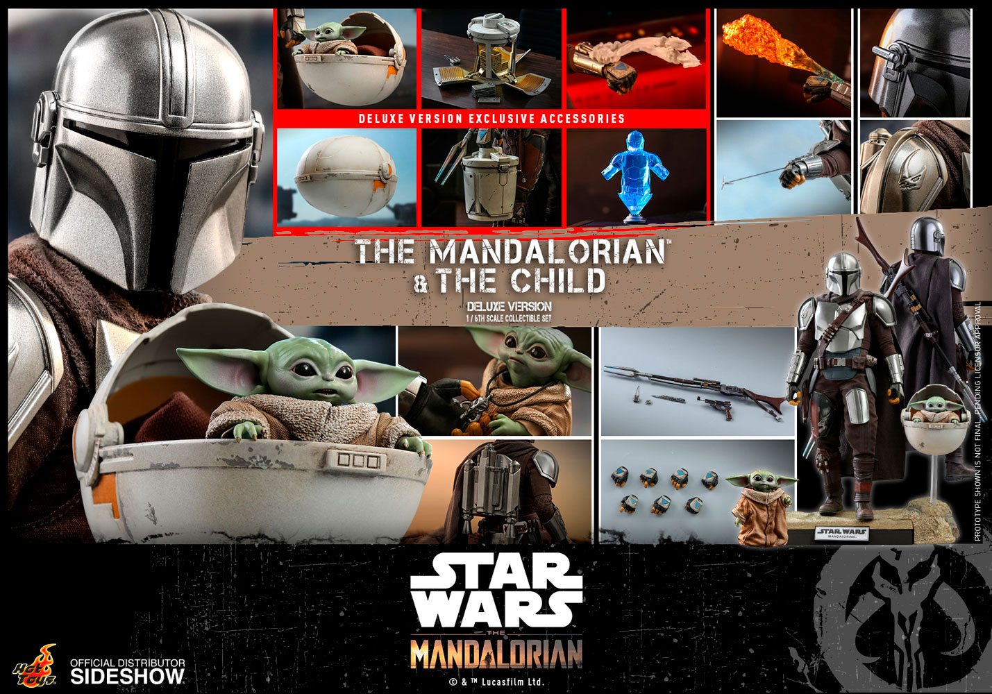 Star Wars The Mandalorian Action Figure 2-Pack 1/6 The Mandalorian & The Child Deluxe 30 cm