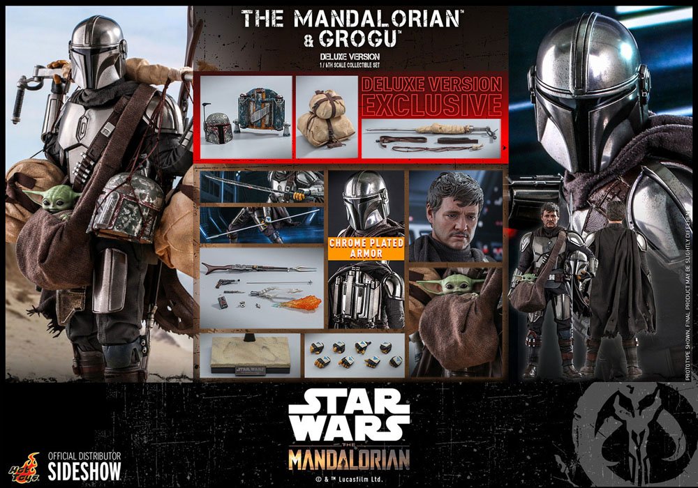 Star Wars The Mandalorian Action Figure 2-Pack 1/6 The Mandalorian & Grogu Deluxe Version 30 cm