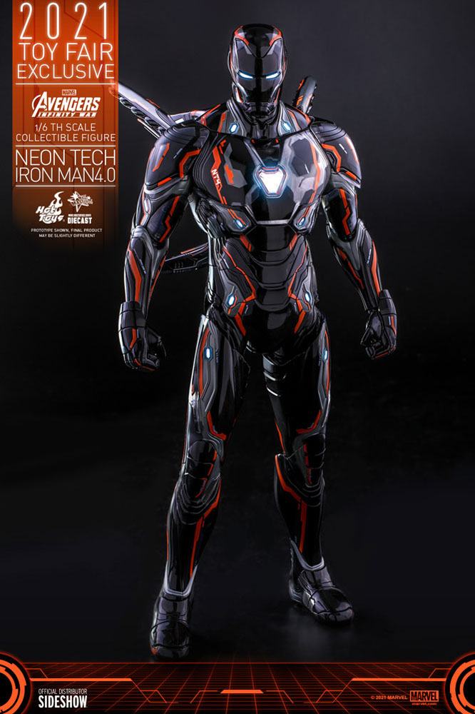 Avengers: Infinity War Action Figure 1/6 Iron Man Neon Tech 4.0 2021 Toy Fair Exclusive 32 cm