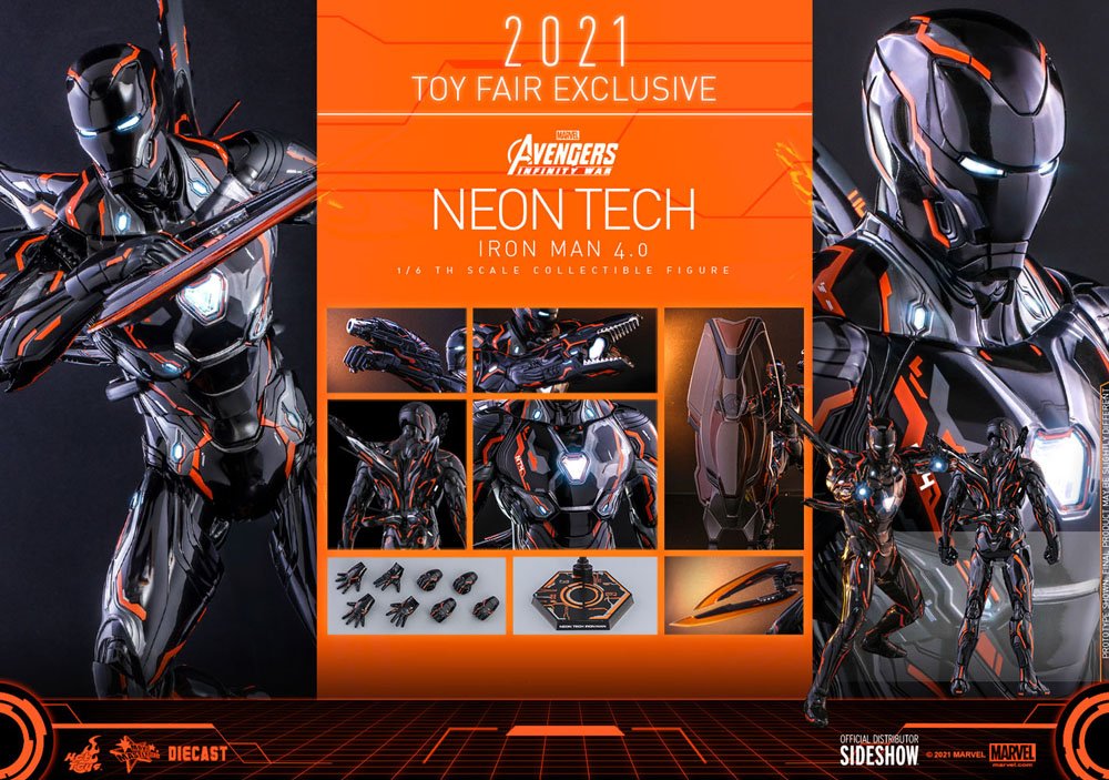 Avengers: Infinity War Action Figure 1/6 Iron Man Neon Tech 4.0 2021 Toy Fair Exclusive 32 cm