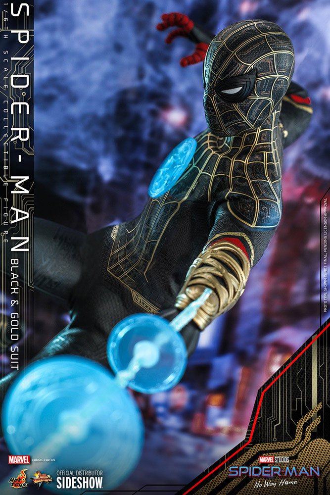 Spider-Man: No Way Home Movie Masterpiece Action Figure 1/6 Spider-Man (Black & Gold Suit) 30 cm